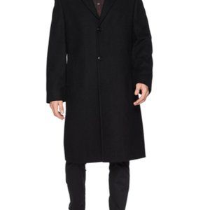 London Fog Black Button Front Coat Sz 44R